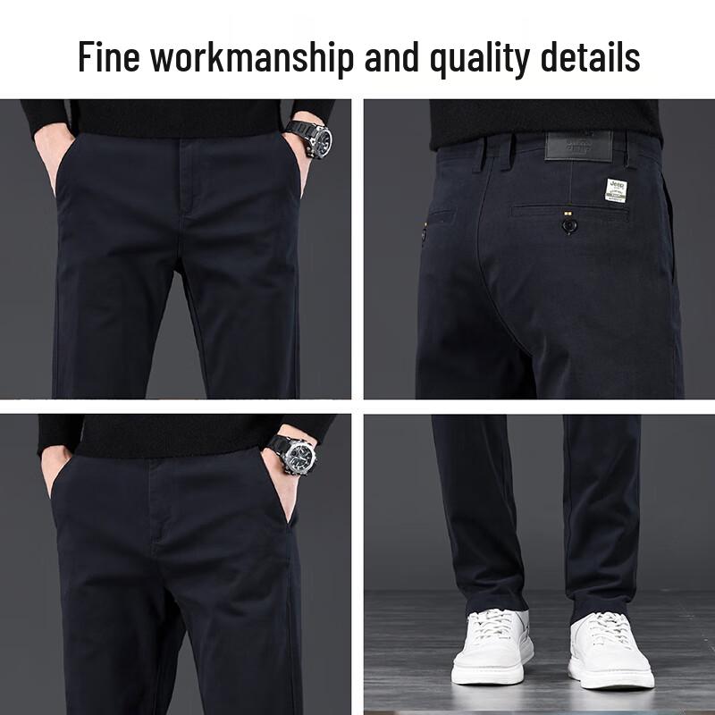 JEEP Men's 2025 Autumn Loose Straight Leg Cotton Blend Casual Pants