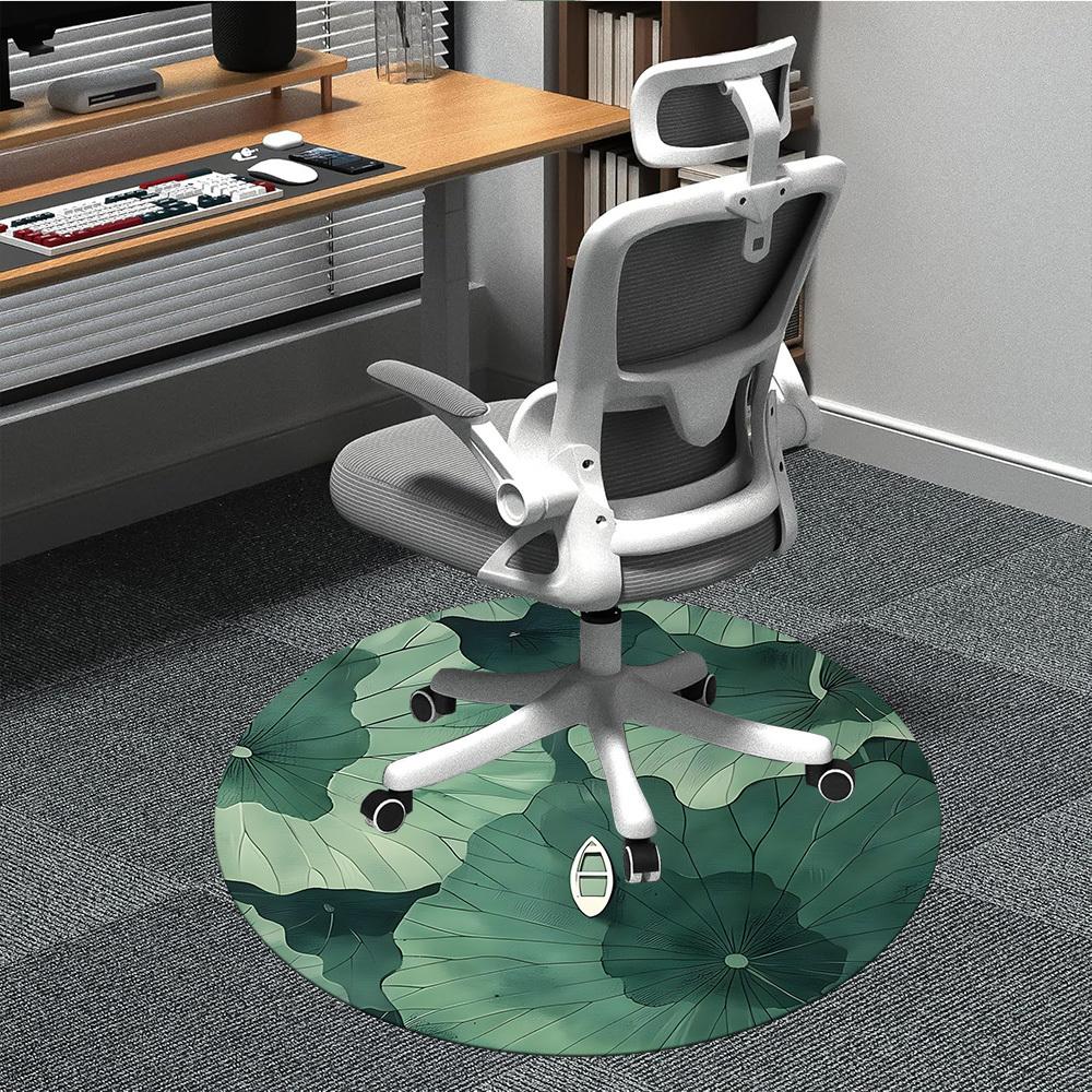 1pc Lotus Leaf Boat Office Round Area Rug, Indoor Mat Suitable For Office, Under Office Chairs Bedroom Living Room Home Decor, Room Deco