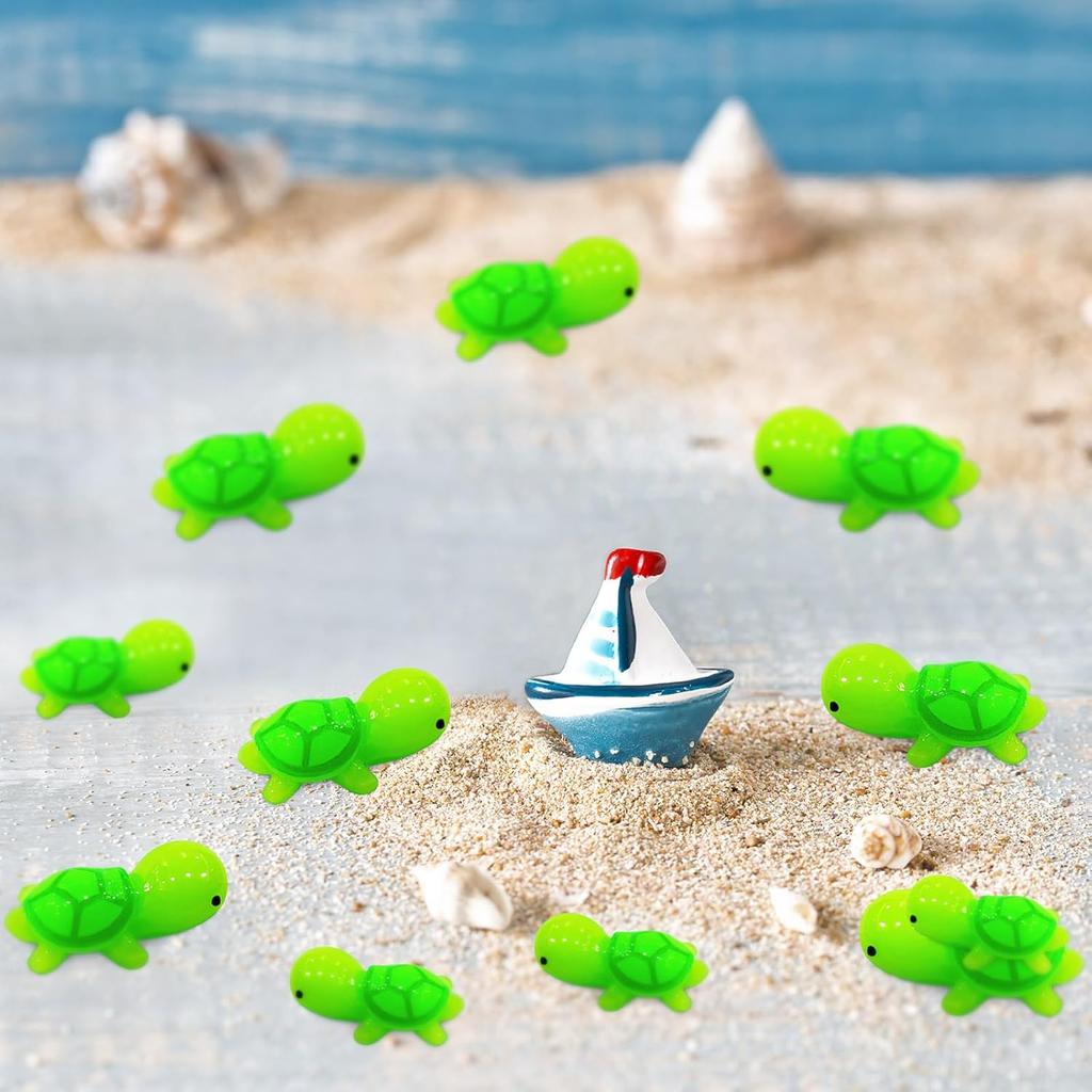 Tiny Resin Turtles 120 Pieces Miniature Sea Turtle Figurine Mini Sea Creatures Tortoise Animals Figurines Garden Micro Landscape Home Terrarium