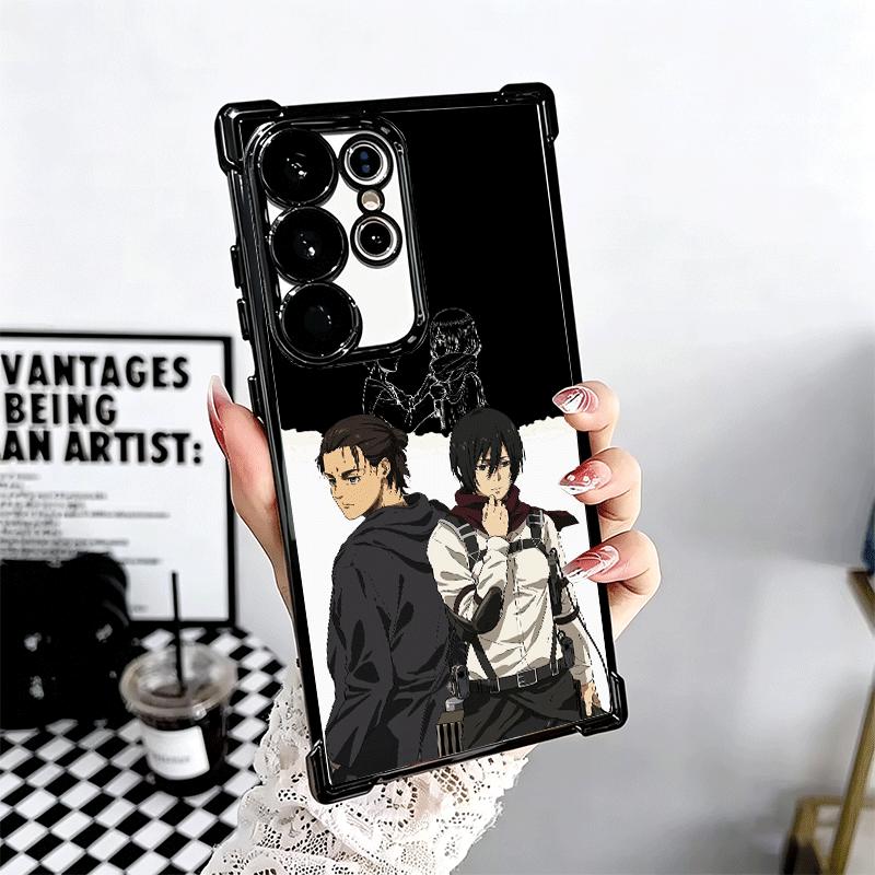 A-Attack On T-Titan Mikasa Plating Phone Case For Samsung Galaxy S24 S25 FE S26 Edge S23 Ultra S22 S21 Plus S20 Anti-Fall Airaba