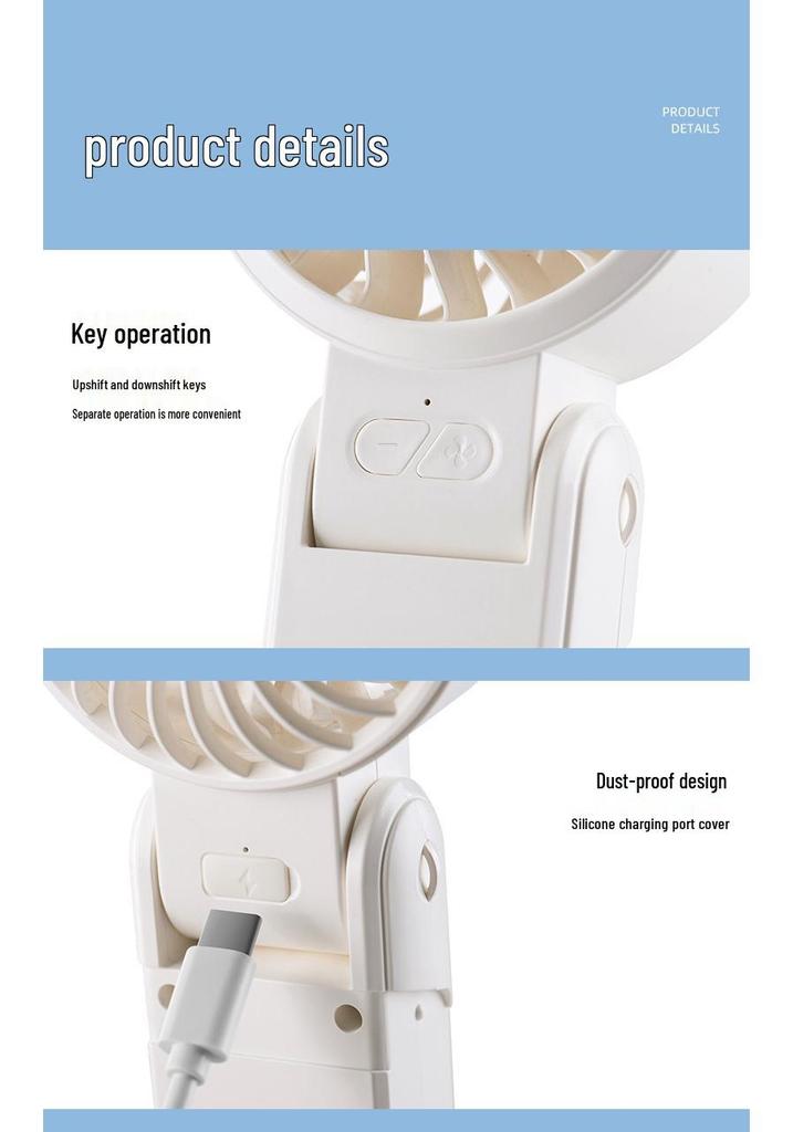 Rechargeable Portable Mini Handheld & Stand Fan with Digital Display - Outdoor High-Speed Essential