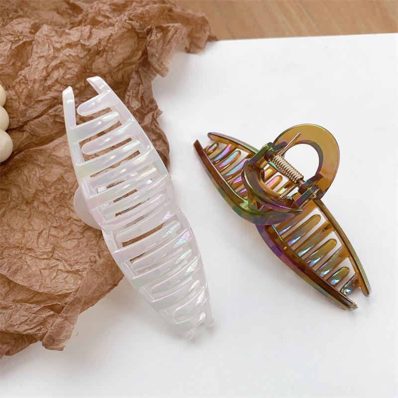 13CM Cross Hair Claw Clips Women Girls Oversize Shiny AB Colorful Crab Barrettes Ponytail Holder Hair Clamps Hair Accessories