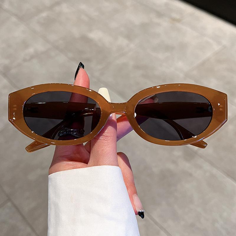 Sexy Small Oval Sunglasses For Women  Brand Designer Fashion Luxury Shades Uv400 Cool Tinted Brown Ladies Vintage Sun Glasse