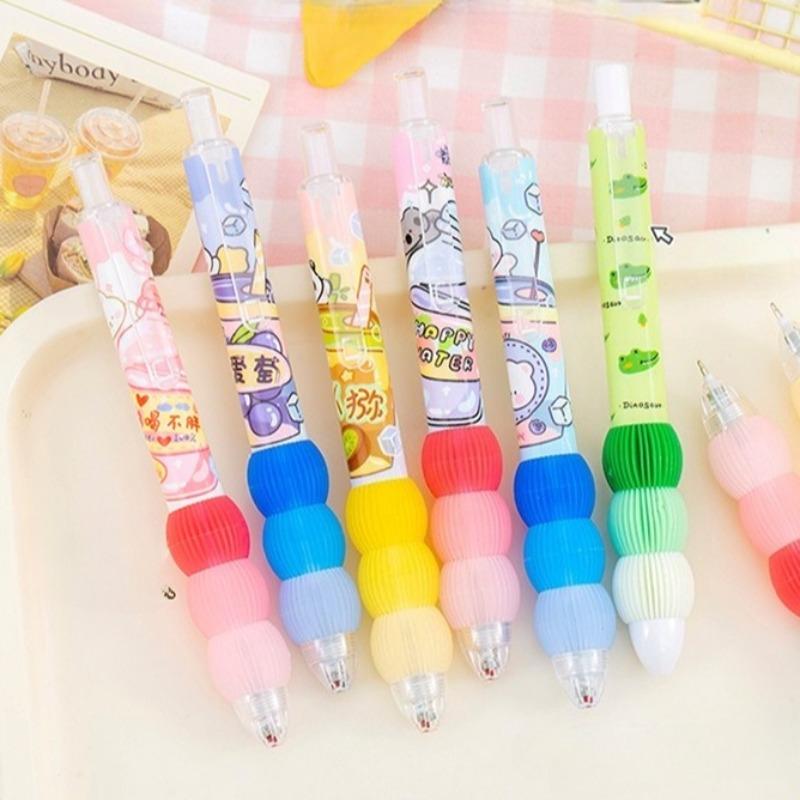 16Pcs Cartoon Neutral Pen Ballpoint Pen Writing Stationery Soft Touch Quick Drying Professional Pen Office Supplies Gifts