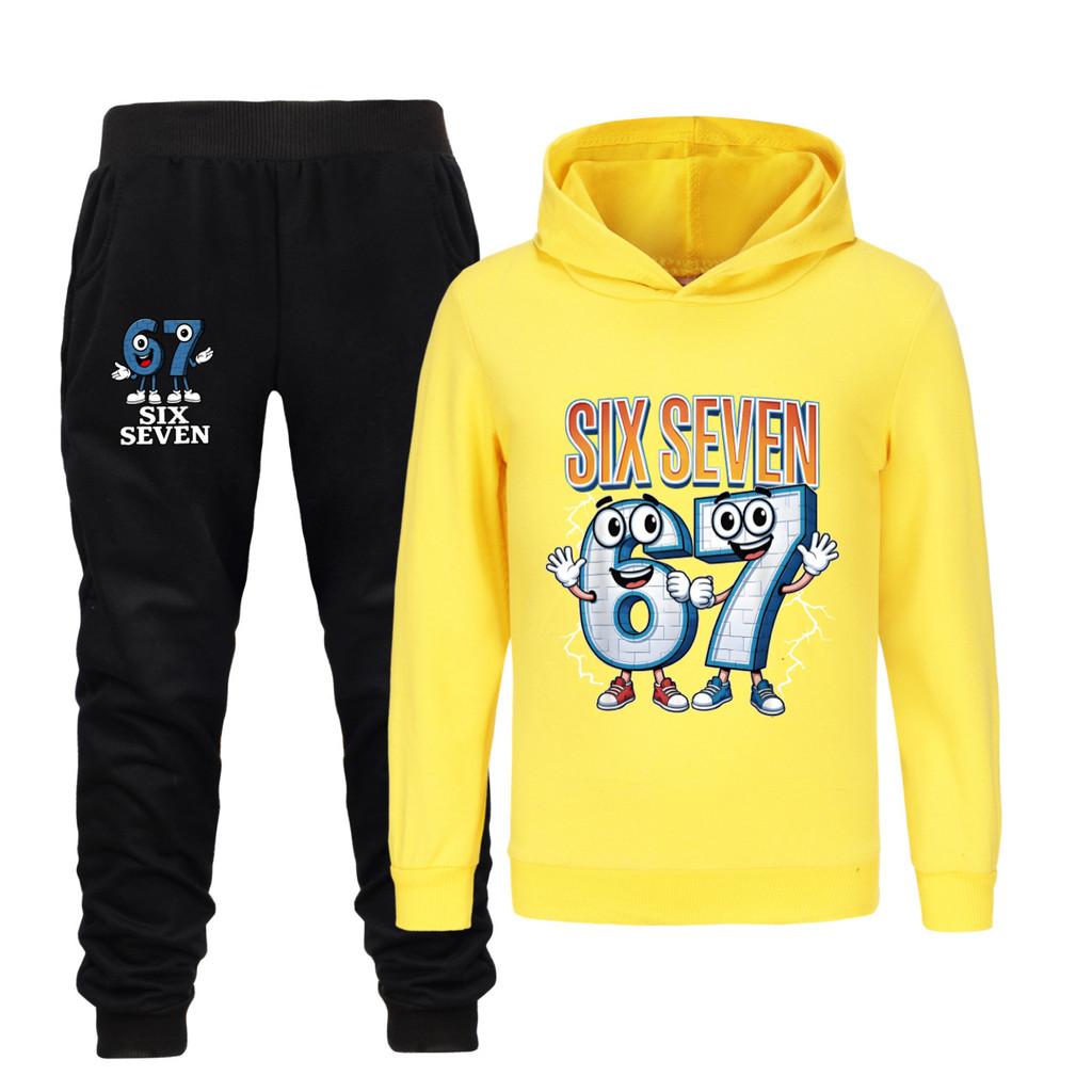 

5221 Kids Boys Girls Steal a Brainrot 67 Print Hoodies Pants Trouser Clothes Set 160cm