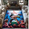 DOOM Printed Crystal Velvet Area Rug, Soft Anti-Slip Water Absorbent Floor Mat for Living Room Bedroom