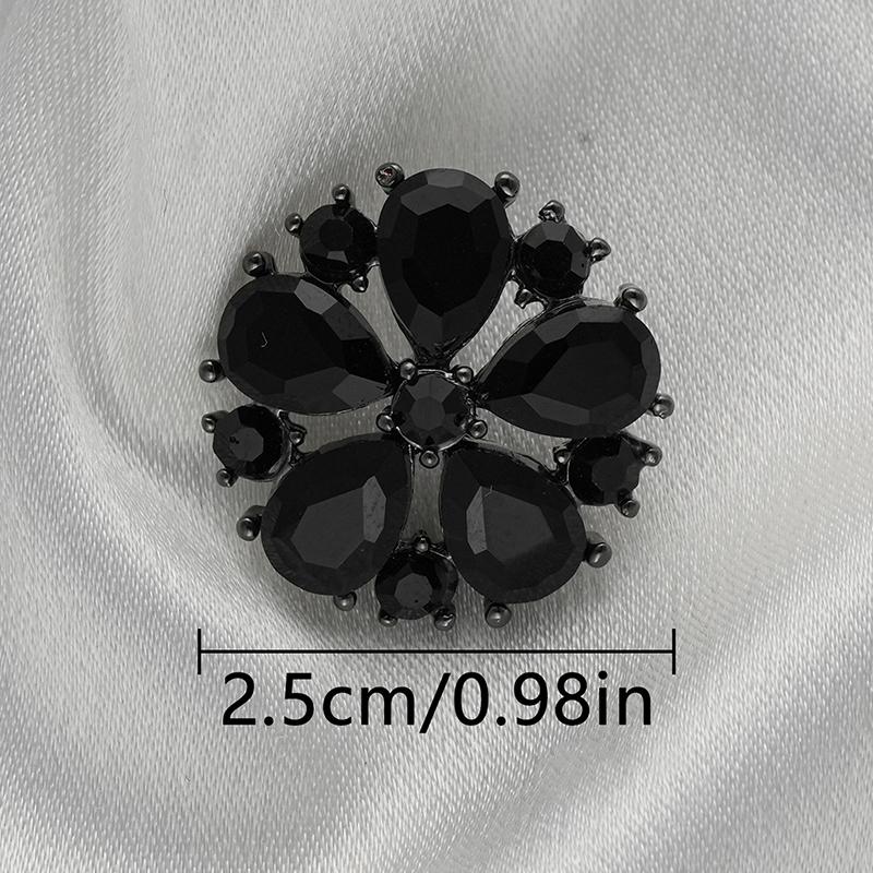 

3Pcs 15/21/25mm Flower Rhinestones Hollow Button Diy Sweater Wool Jacket Suit Clothing Decorative Accessories