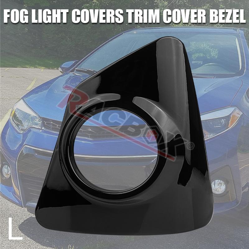 Car Front Left Right Fog Light Lamp Trim Cover Bezel Frame for Toyota Corolla S 2014 2015 2016 Parts Replacement Glossy Black