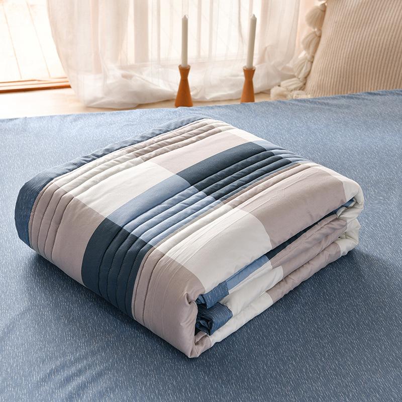 Machine Washable Summer Quilt Single Double Kids Adult Air Condition Thin Blanket Washed Cotton Patchwork Comforter