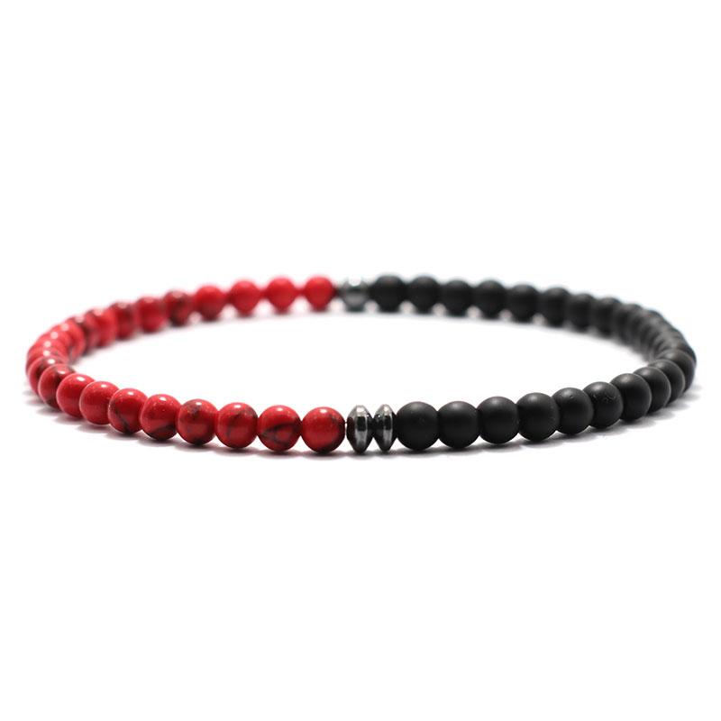 Handmade 4mm Seed Beads Bracelet For Men Women Good Luck Red Howlite Stone Braclet MeditationHematite Healing Braslet Pulseria