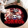 Chibi Chucky Freddy Krueger Round Area Rug,Carpet Rug for Living Room Bedroom Sofa Playroom Decor,Non-slip Floor Mat