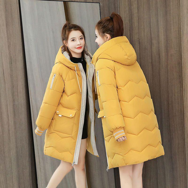 Down cotton jacket women's winter clothes new cotton clothes women's mid-length loose thickened student padded jacket women's jacket
