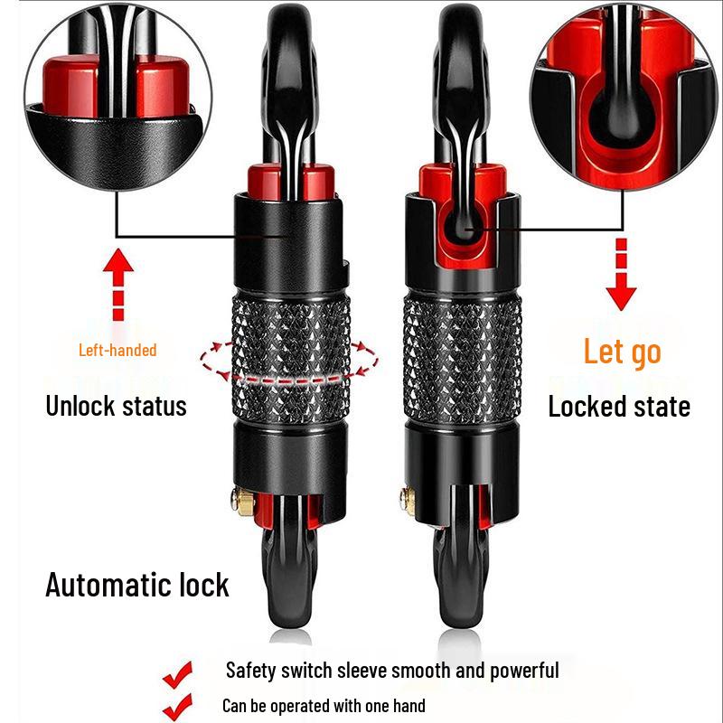25KN D-Shaped Auto-Lock Carabiner – Aviation Aluminum Alloy for Outdoor Climbing