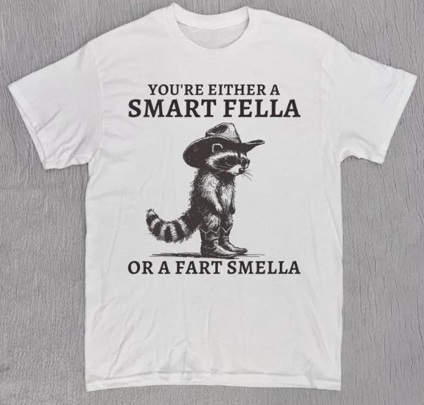 Retro Smart Fella Raccoon 90s Shirt, Funny Raccoon Vintage T-shirt, Vintage 90s XXXL