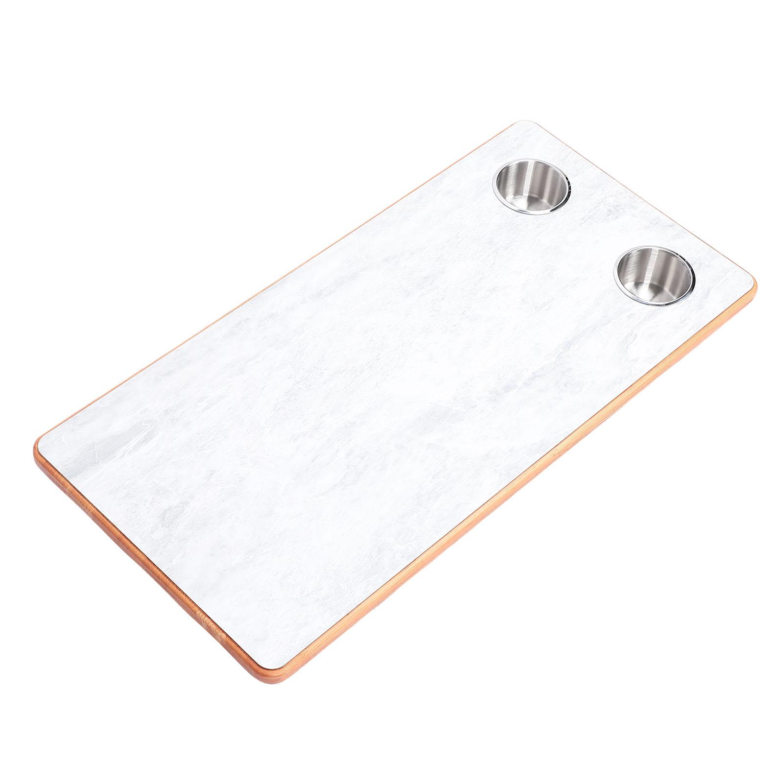 

Столешница для автодома 30,91x15,16 дюйма Прямоугольная панель для рабочего стола лодки из массива дерева с 2 подстаканниками из нержавеющей стали для прицепа