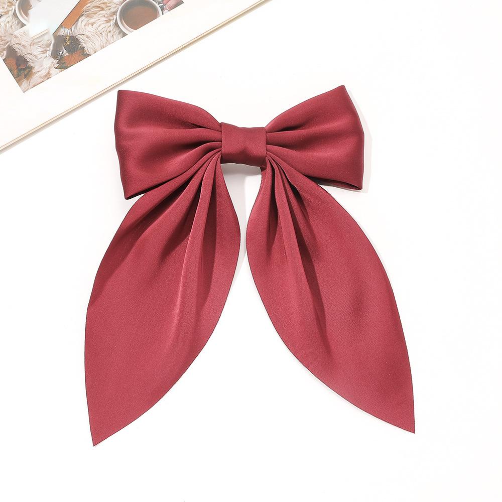 Solid Color Satin Ribbon Big Bows Hairpin Duckbilled Clip Hair Accessories For Women Girls Trendy Korean Summer Hair Accessories