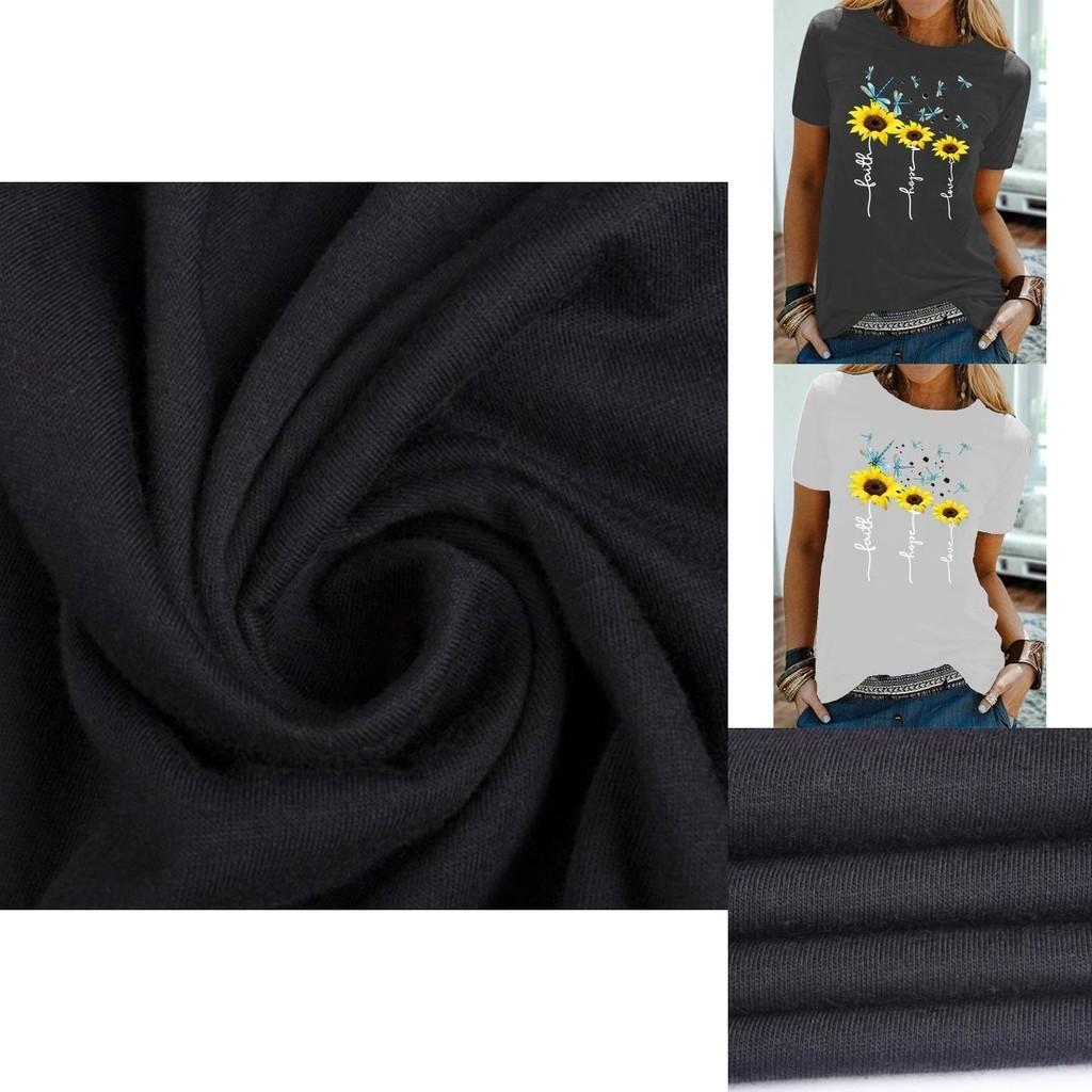 Stylish Women Floral Daisy Printed Basic T-shirt Versatile Short Sleeve Blouse For Casual Wear