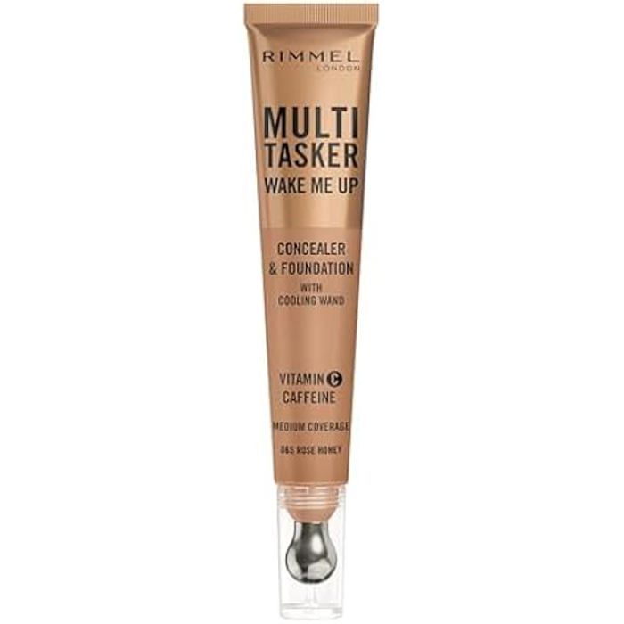 Concealer &amp; Foundation - RIMMEL - 65 - Rose Honey - 20ml - Infusé de caféine - Éclaircissant