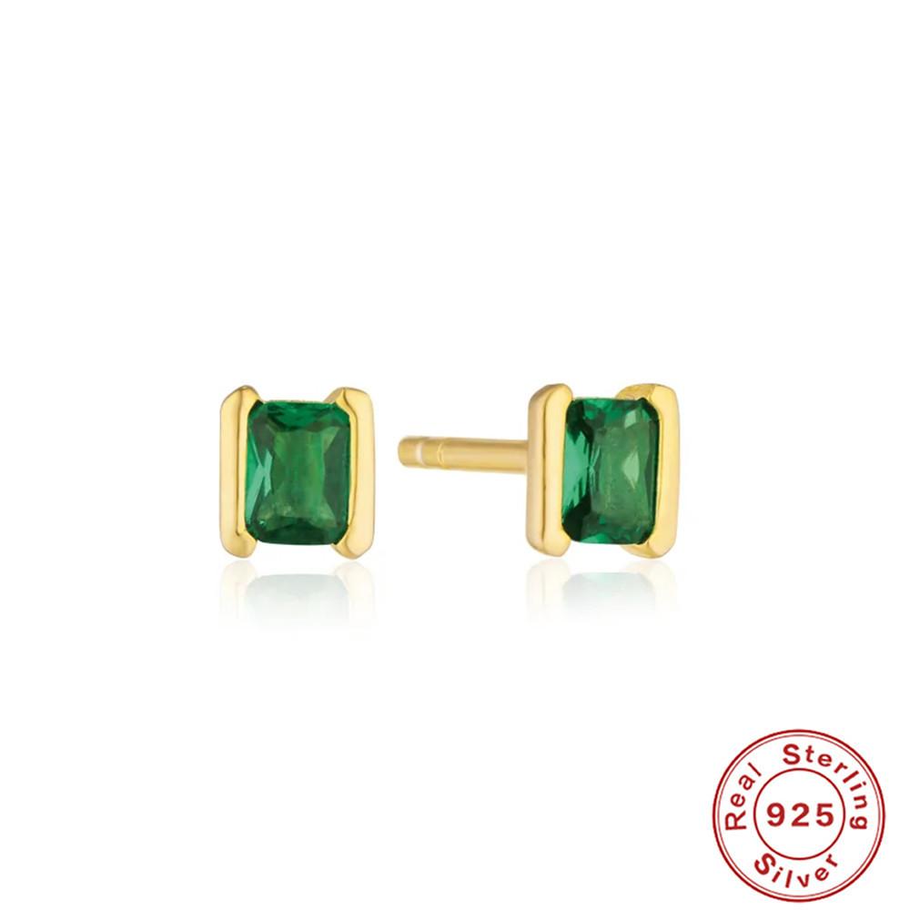 Simple And Stylish S925 Sterling Silver Rectangular Bag Set With Firm Atmosphere Love Flower Versatile Stud Earrings