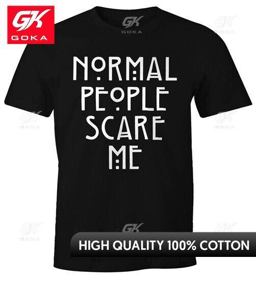 Normal People Scare Me Graphic T Shirts Unisexs Clothing New in Tops Tees Cotton Women L