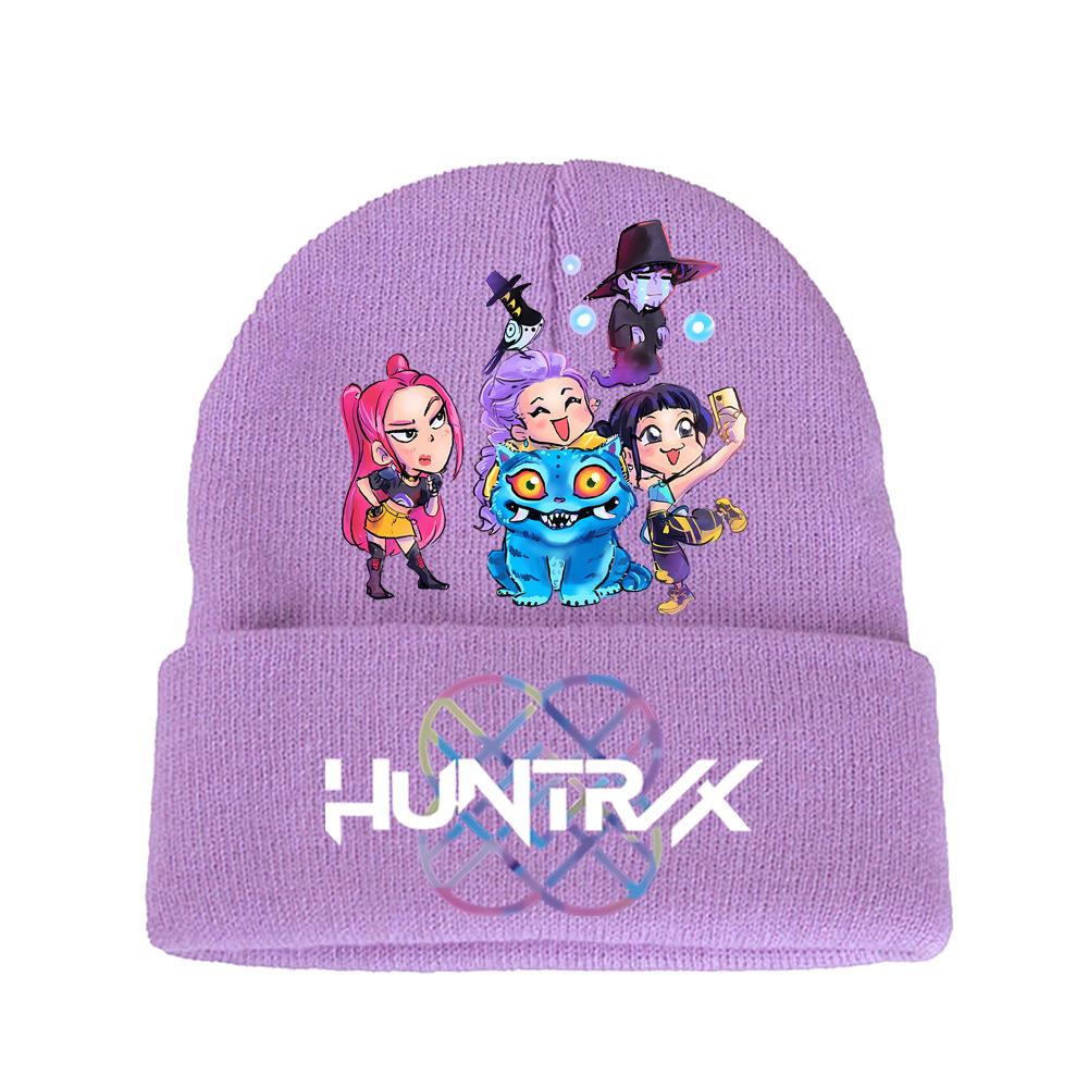K-Pop Demon Hunters Kids Boys Girls Rumi Zoey Mira Knitted Hat Velvet Hat Autumn Winter Warm Kids Knitted Cap