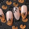 Halloween Nail Accessories Pumpkin Art Stickers, Spider Web Plants Leaves Manicure Decals Decor Decals, Self-Adhesive Stickers for Women and Girls