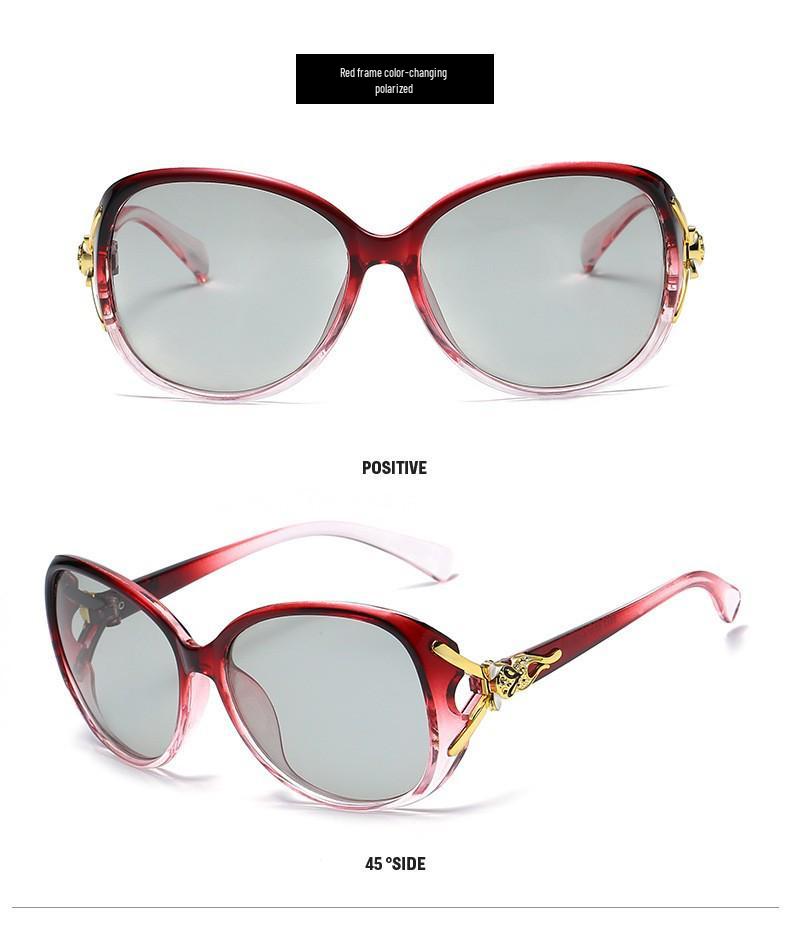 Women's New Fashion Fox Head Color-Changing Sunglasses 8842 - Large Frame
