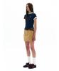 PARTIMENTO WOMEN College Striped Ringer Tee_Navy