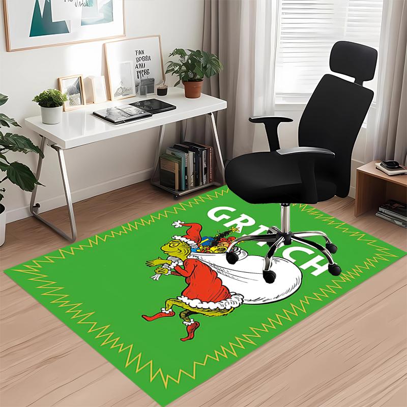 Grinch Printed Carpetrugfor Office Chair Living Room Bedroom Kitchen Room Decor Gifts
