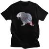 African Grey Parrot Graphic Tee Short Sleeve Cotton T-Shirt Streetwear Casual Tops