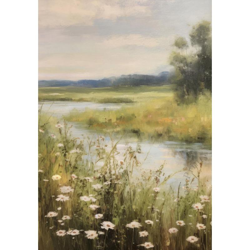 

Винтажный Сельский Фермерский Дом Дикая Природа Поле Диких Цветов Пейзаж Художественный Постер Печать на Холсте Гостиная Спальня Домашнее Украшение Подарки 21cm×30cm NoFrame