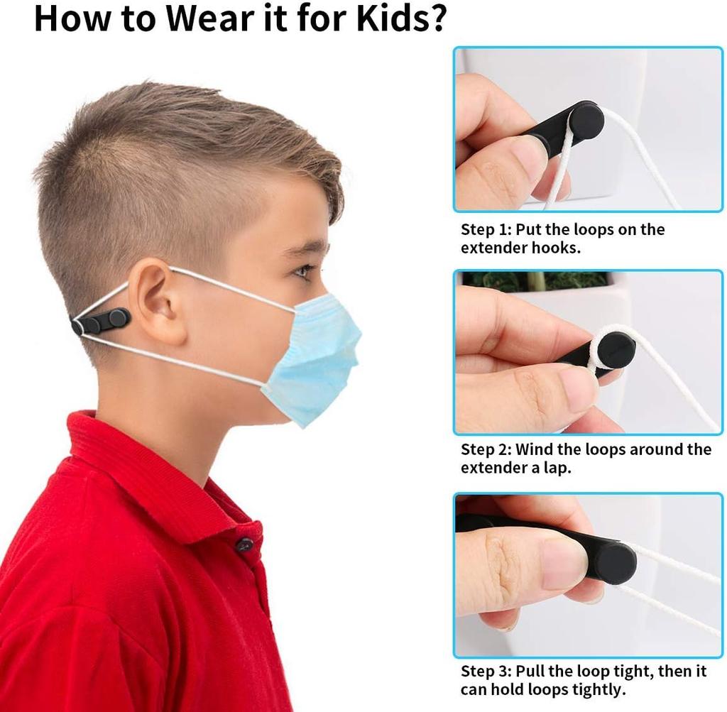 Xiaomi 10pcs Mask Holder Adjustable Anti-slip Mask Extension Silicone Strap with Buttons Relieve Ear Pain Protection Artifact