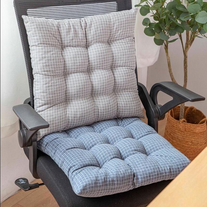 Linen Pearl Cotton Cushions Office Student Chair Mat Square Stool Backrest Pillow Non Slip Cushion for Household Dining Chairs Breathable All Seasons