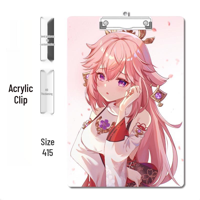 Anime Style Acrylic Clipboard and File Folder with Thickened Writing Pad