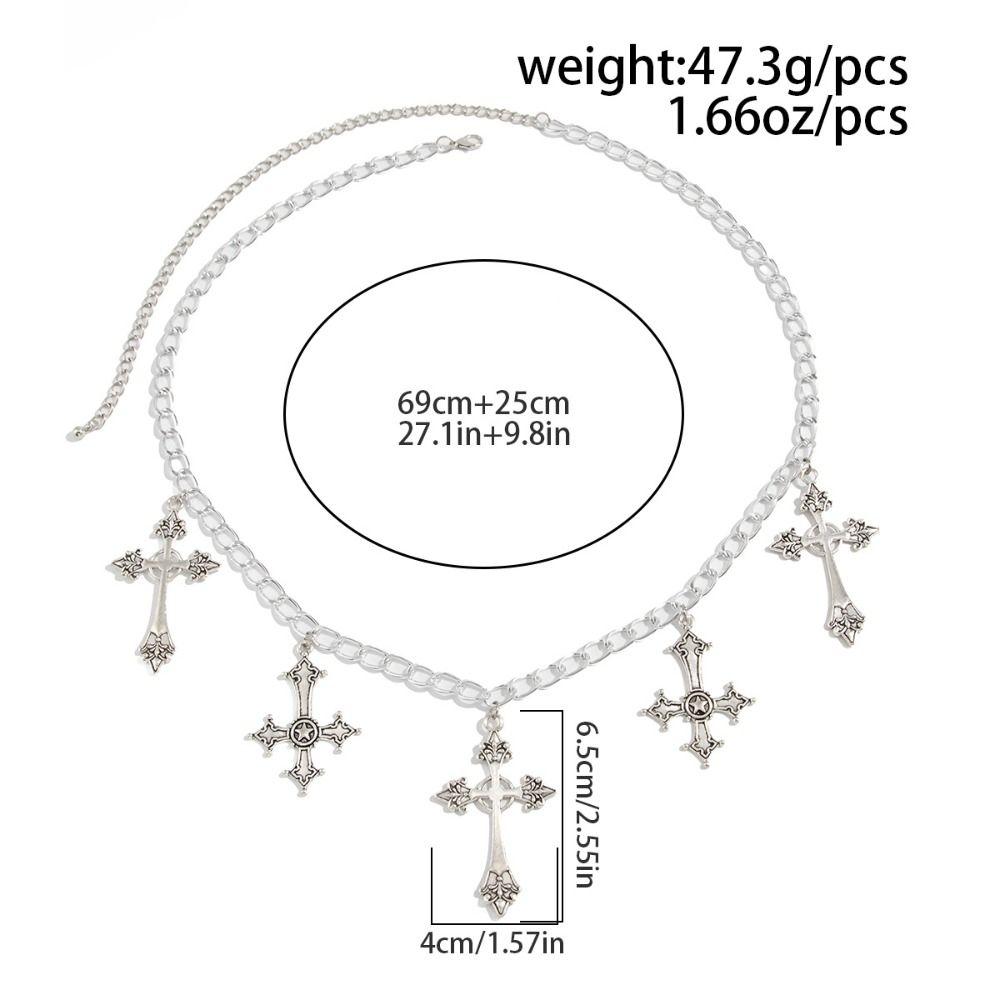 Vintage Hollowing Cross Waist Chain Y2K Multi-layer Body Chain Punk Waist Chain  Street Fashion
