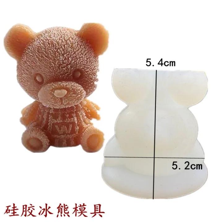 3D Ice Cube Maker Little Bear Shape Chocolate Cake Mould Tray Cream DIY Tool Whiskey Wine Cocktail Silicone Mold