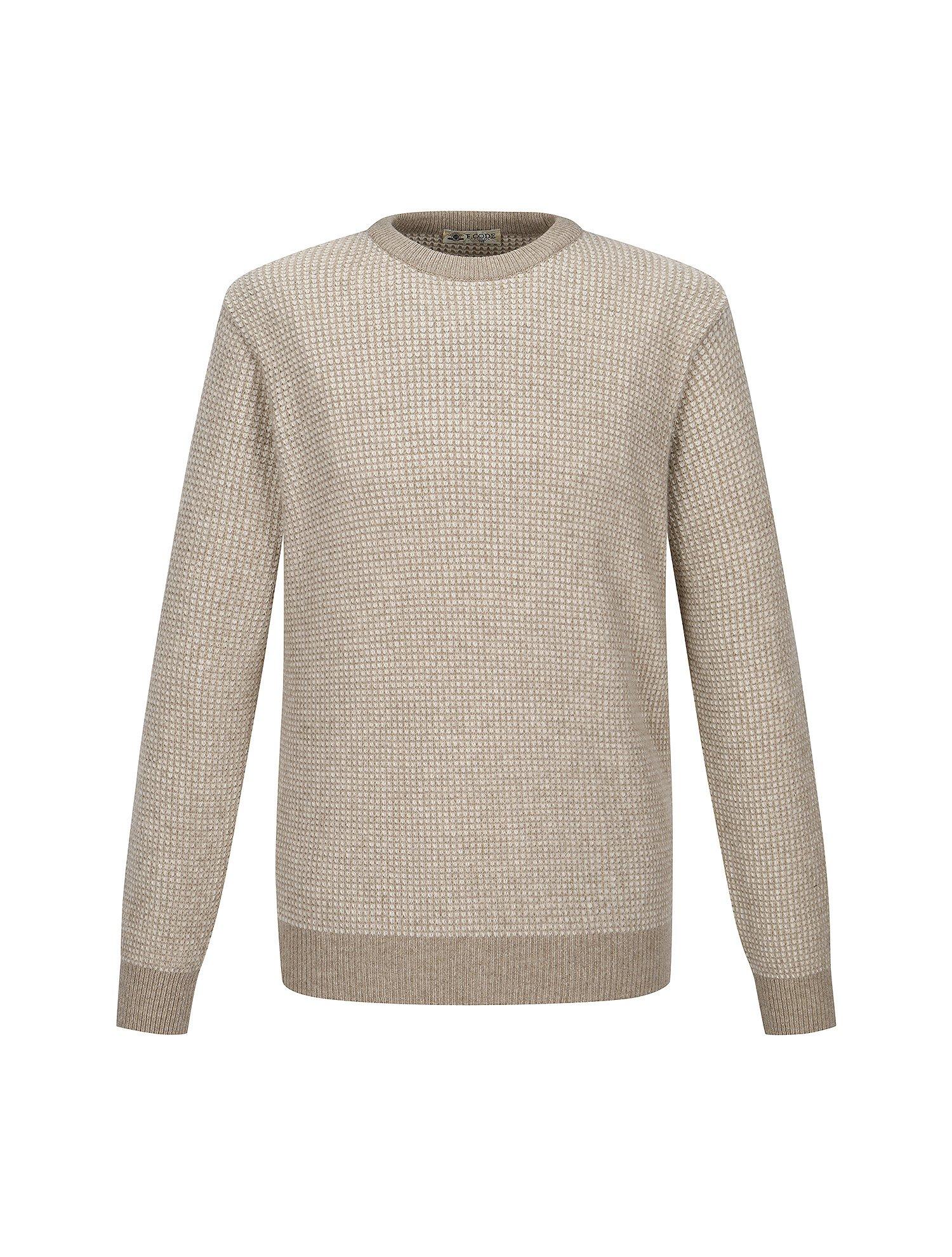 Ferraro Milano Two-Tone Knit Round Sweater Beige (Am0Drd45353) Beige.Am0Drd45353/095