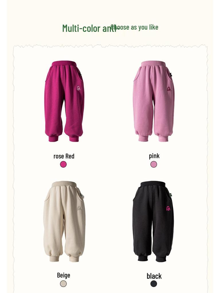2025 Winter Kids' Fleece-Lined Cuffed Pants: Warm, Comfortable, Casual Style for Boys & Girls