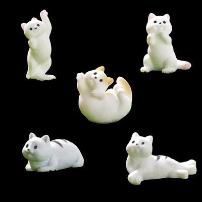 Miniature Cat Figurines, Set of 5, Cute Miniature Cat Ornaments, Decorative Miniature Landscapes, Garden Ornaments, Bonsai Decorations, Ornaments,