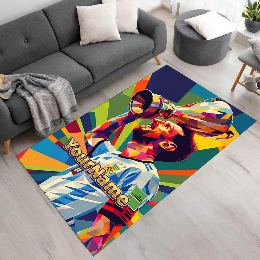 Messi Customizable Name Floor Rug Office Rug Perfect for Hallway Bedrooms Balcony Outdoor Antislip Carpet Anime Office Decor Perfect Gift for Women/Me