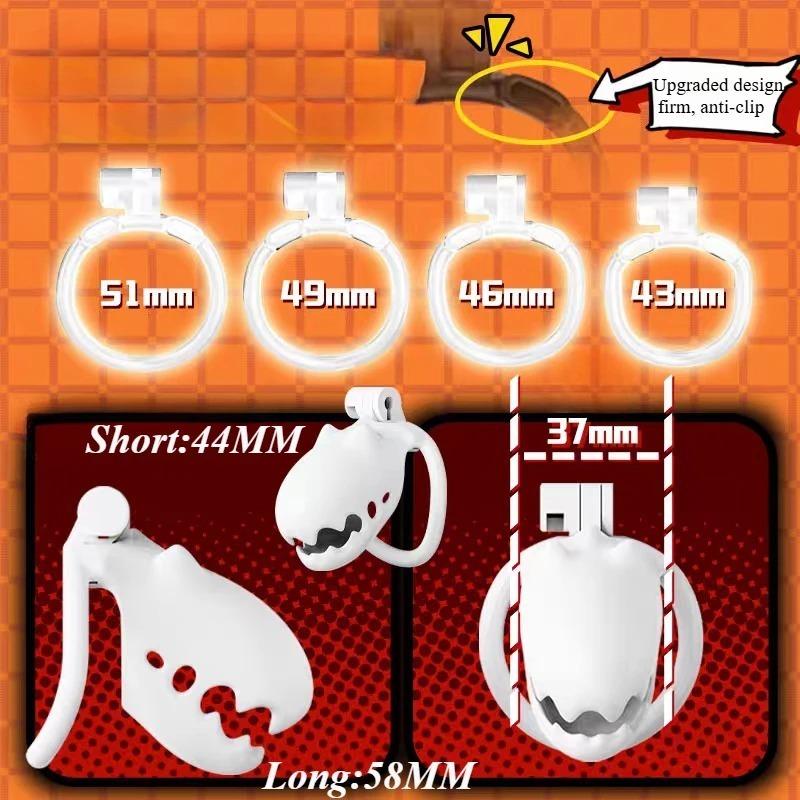 Male Furry Cute Chastity Cages CB Lock SM Flirting Sex Toy Erotic Urethral Lock Bondage Device for Gay with 4Ring Wrapped Penis