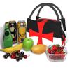 Flagge der Tempelritter Tragbare Lunchbox Kriegerkreuz Thermokühltasche Lebensmittelisoliert Lunchtasche Büro Arbeit Picknickbehälter