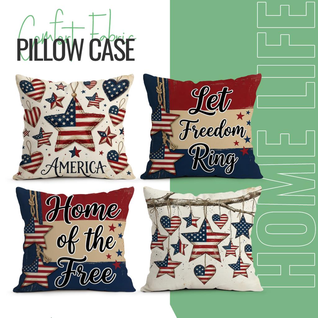 Independence Day Flag Pillowcase Printed Polyester 40/45/50cm Throw Pillowcover Decorative Sofa Cushion Pillowslip Home Decor