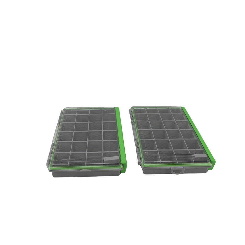 2PCS Fishing Tackle Box with 20 Removable Dividers PP Rainproof Fishing Lure Box Storage Organizer f
