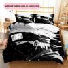 Anime Hatake Kakashi Pattern Bedding Home Decoration Birthday Gift (1 * Duvet Cover + 2 * Pillowcase, Without Core)