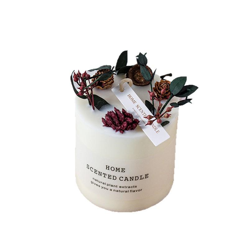 Exquisite Floral Scented Candle & Real Flower Diffuser Gift Box - Luxury Aromatherapy Birthday Gift for Her Rose - Simple Packaging