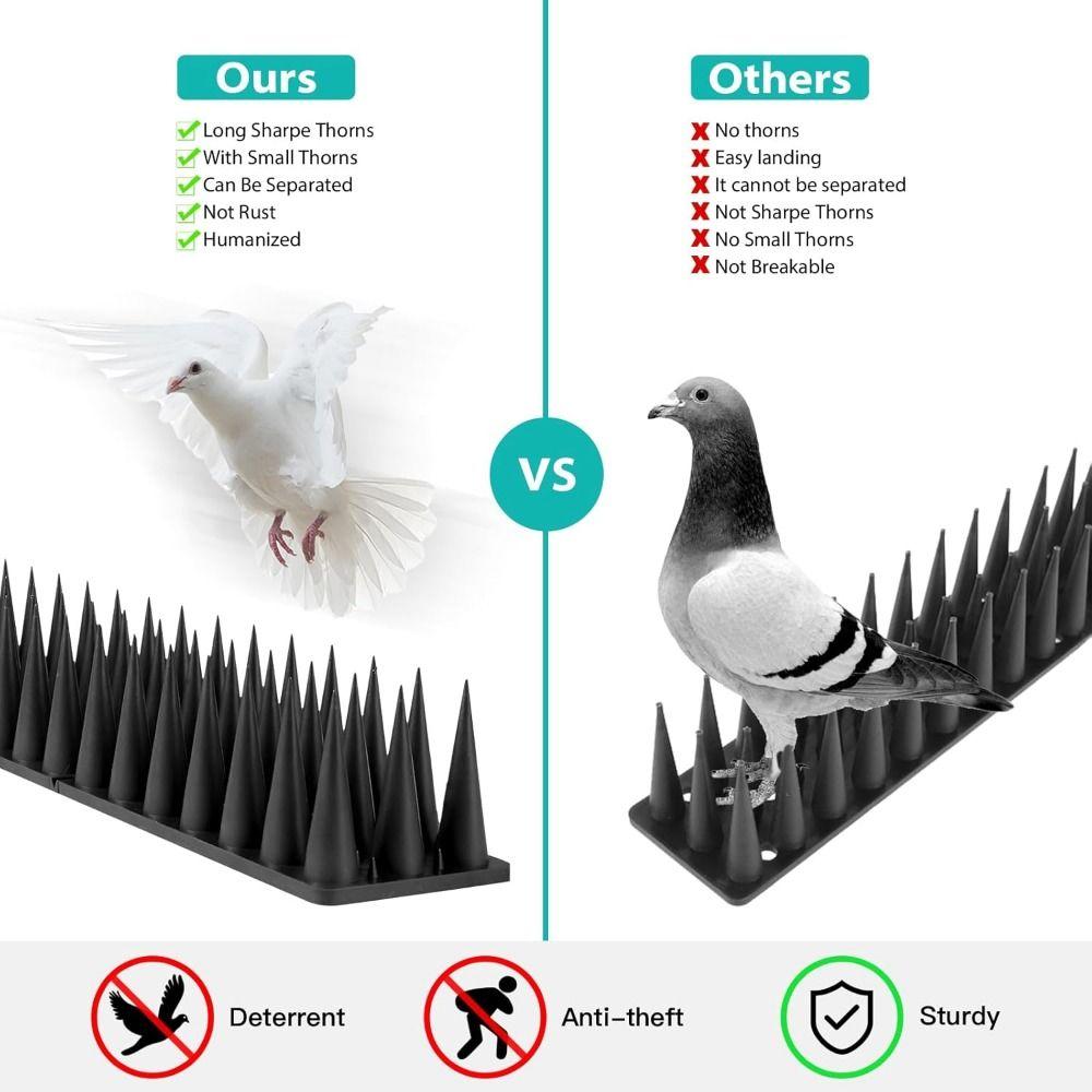 8/12pcs Anti Climb Anti Bird Spike Strip Waterproof Pigeon Deterrent Spikes Balcony Eaves