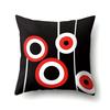 Polyester Pillow Case Car Black and Red Geometric Circle Lines Decorative Home Print Pillow Bedside Cushion Cover