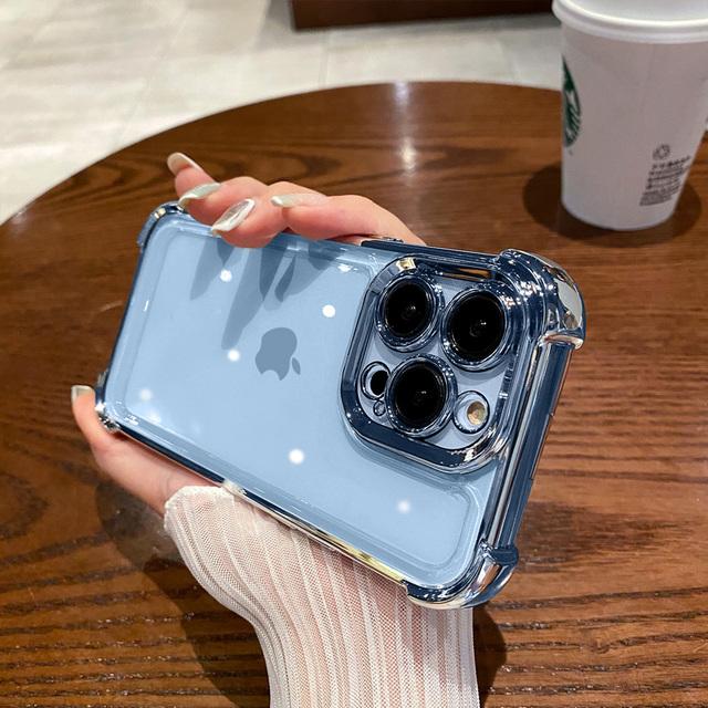 Stoßfeste Beschichtung Bumper Clear Phone Case für iPhone 14 13 12 11 Pro Max Plus Xs Xr 14pro weiche galvanisierte Acryl-Rückseite