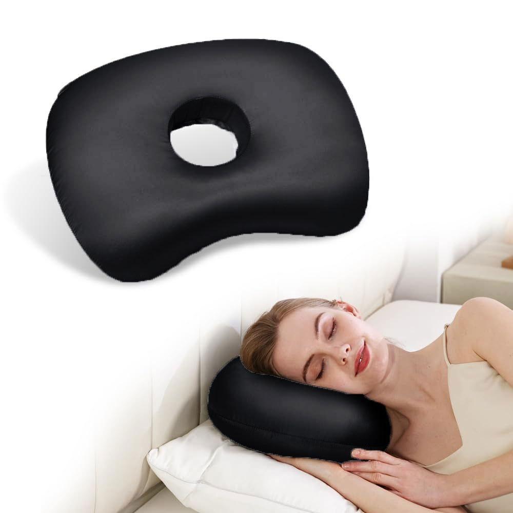 Cotton Filling Ear Piercing Pillow Ergonomic Breathable Pillow with Ear Hole Portable Comfortable Earring Pillow